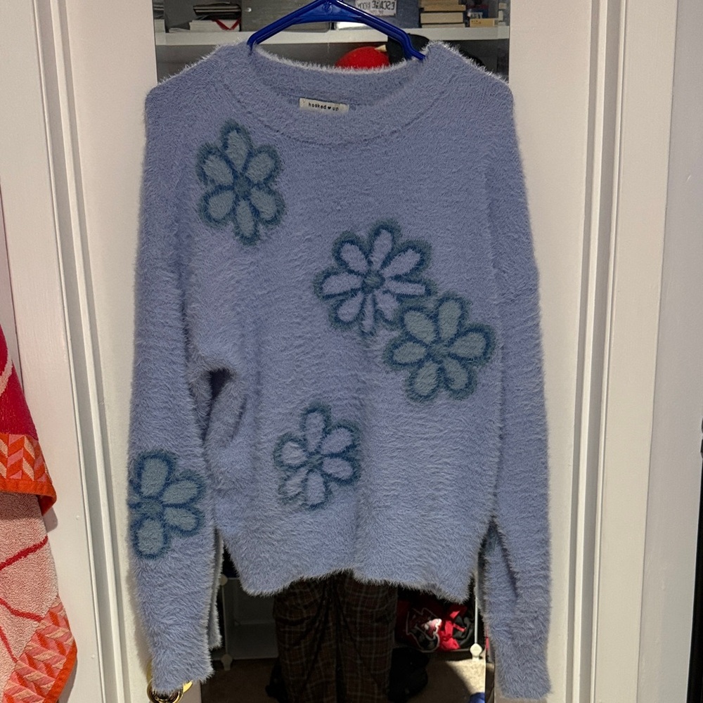 Hooked Up by IOT Floral Sweater | Size M